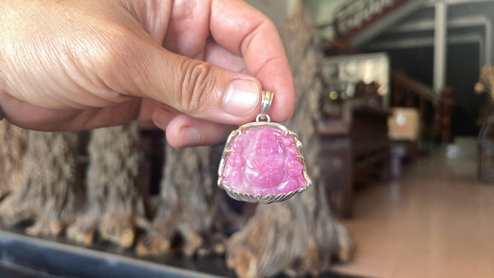 Phật Di Lạc Ruby Bọc Vàng Ms.79.A79
